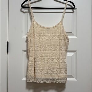 Torrid Cream Lace Detail Top